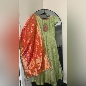 Mint Green Gowm with Dupatta